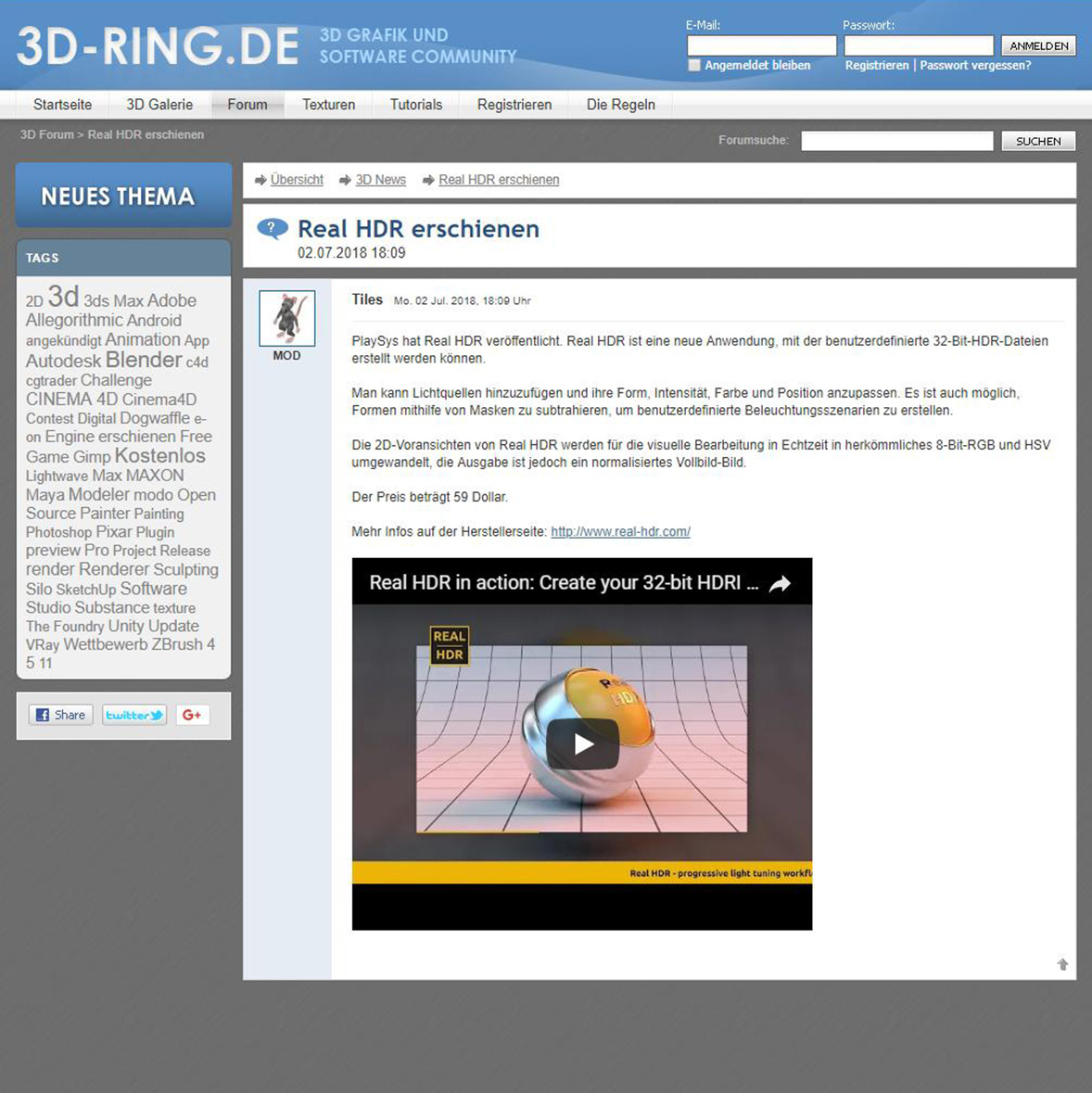 Real HDR erschienen - 3D-Ring de