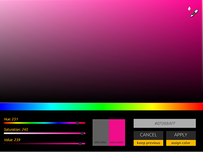 Real HDR color selector