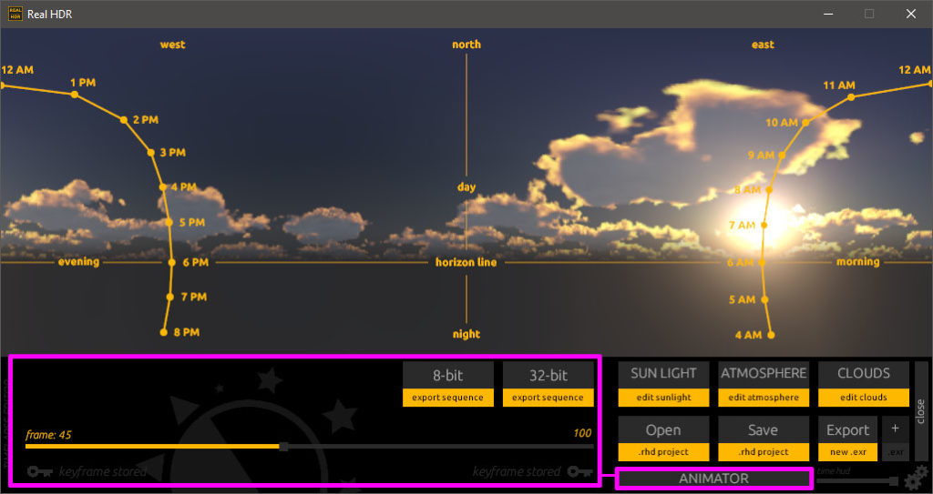 Real HDR SkyLight Animator UI